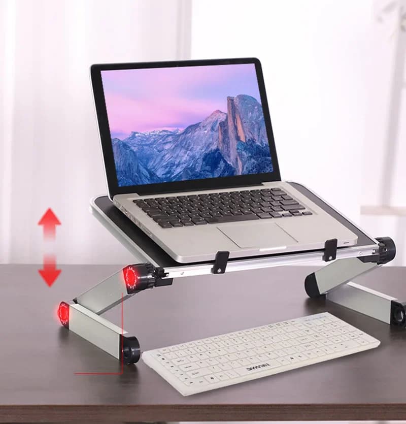 Soporte plegable portátil de aleación de aluminio, soporte para ordenador portátil, escritorio, cama, soporte antideslizante para ordenador