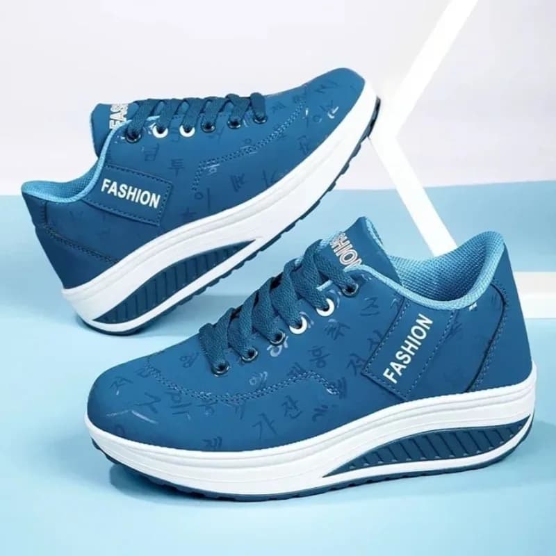 Zapatos informales oscilantes de fondo grueso para exteriores para mujer, zapatos deportivos con plataforma a la moda y fondo plano para caminar y