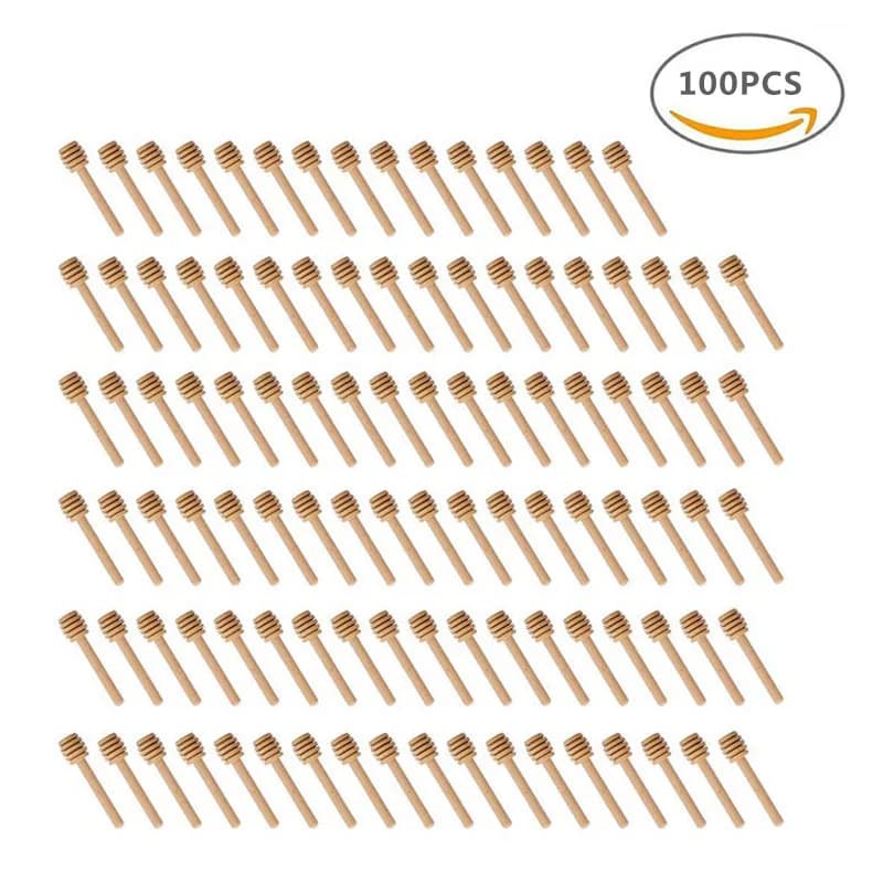 Barra agitadora de miel, mango mezclador, tarro, cuchara práctica, 50/20 piezas, cucharón de madera, suministros de palo largo para miel,