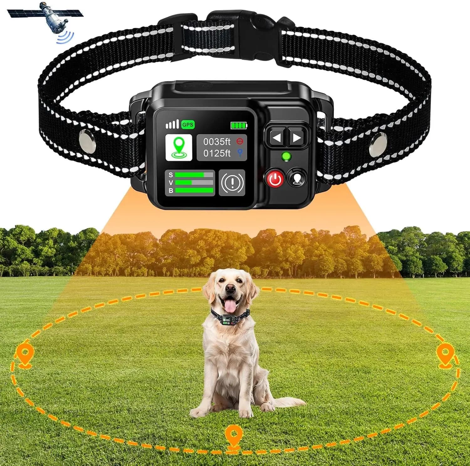 Sistema de Valla Electrónica Inalámbrica para Perros con GPS - Tecnología Satelital, Alcance de 15~2000m