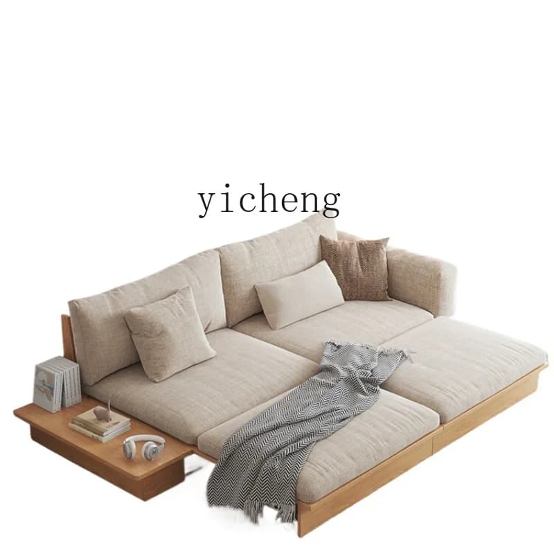 Sofá cama plegable de doble uso, mueble telescópico japonés de madera maciza, multifuncional, XL