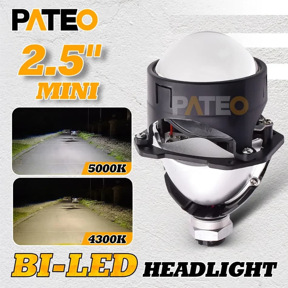 Módulo de lente de proyector bi-led, lupas bi-led para faros de coche, faros LED mejorado de 2,5 pulgadas, 4300K, 5000K, H4/H7/9005/9006, LED, señal