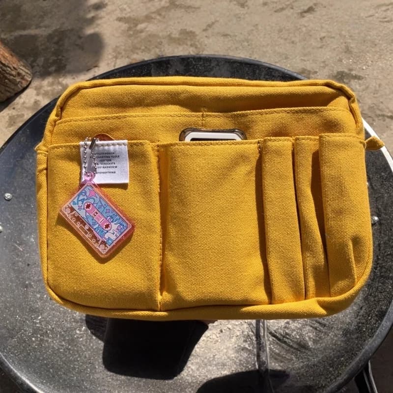 Bolsa de almacenamiento de lona de gran capacidad, diseño sencillo para estudiantes de secundaria, estuche y bolsa multicapa para lápices para
