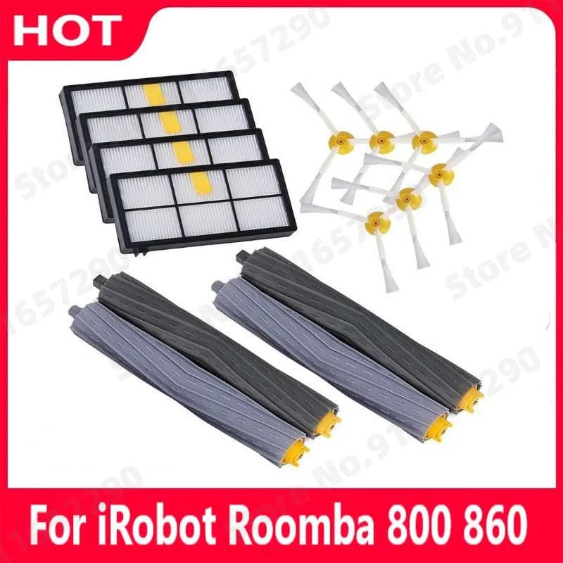 Kit de cepillo lateral para iRobot Roomba, piezas de robot aspirador, rollo principal, filtro Hepa, serie 800, 900, 870, 880, 980