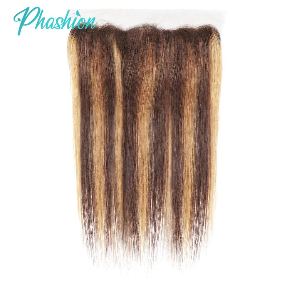 Phashion 28 26 pulgadas resaltado largo 13x6 13x4 encaje Frontal recto transparente P4/27 6 por 6 5x5 4x4 2x6 cierre 100% cabello humano