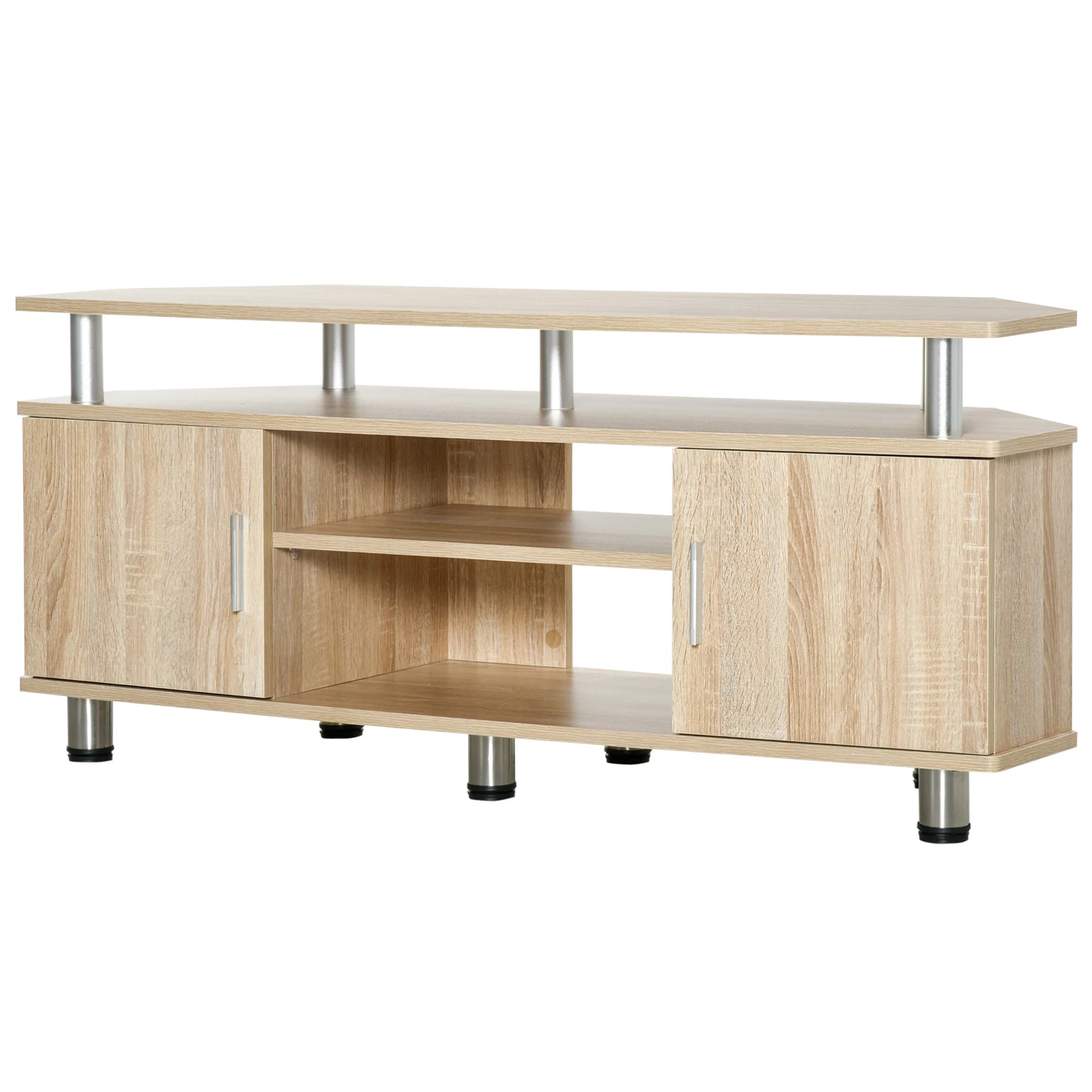 HOMCOM Mueble de TV para Televisores 55 Pulgadas con 2 Puertas 120x39,5x52 cm