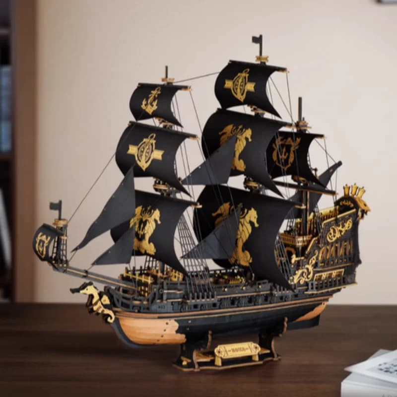 Rompecabezas 3D Robotime Rokr, modelo de casa de madera, kit de construcción de barco, decoración para el hogar y el escritorio, regalo para