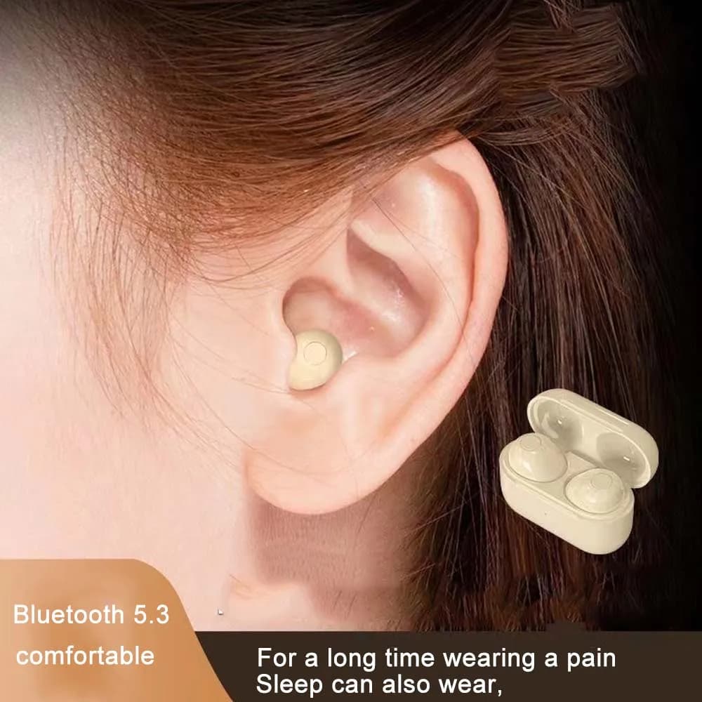 Mini Auriculares Bluetooth invisibles, Auriculares para dormir, Auriculares inalámbricos para dormir, reducción de ruido con micrófono y caja de
