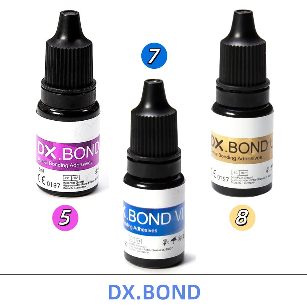 Dentex DX Original. BOND V/VII/VIII 3ml/5ml Adhesivo Dental de Resina Compuesta de Curado por Luz, Agente Adhesivo Totalmente Autoactivante en Gel