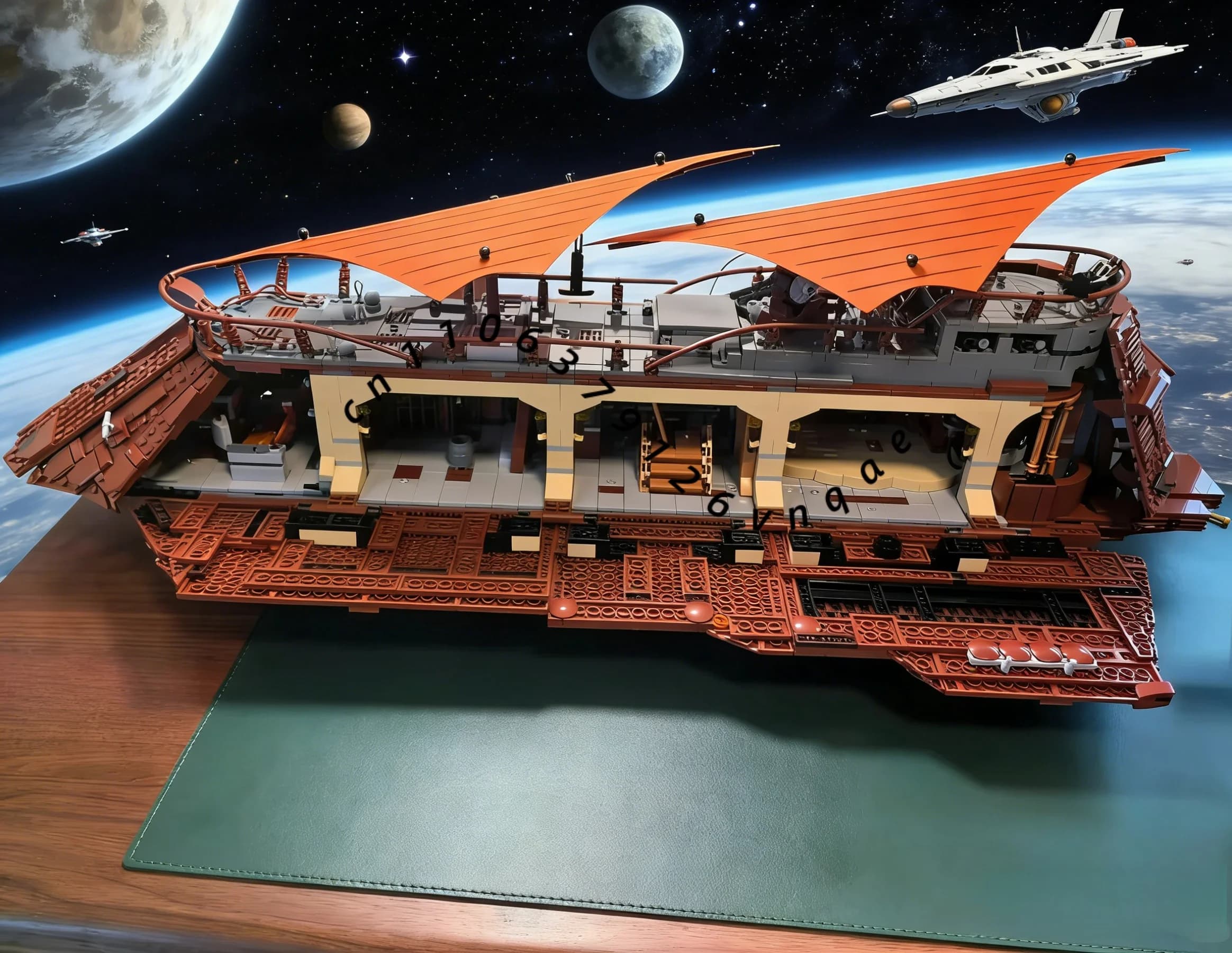 3942 piezas del rompecabezas de la batalla interplanetaria entre el velero de Sharak Pit y el de Jabba, modelo de ensamblaje de bloques, regalo de