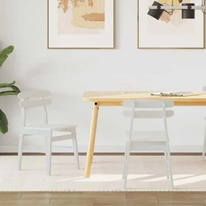 Juego de Sillas de Comedor Estilo Vintage para Comedor y Sala de Estar Hechas de Madera de Caucho Sólida con Acabado Lacado y Cómodo Cojín de