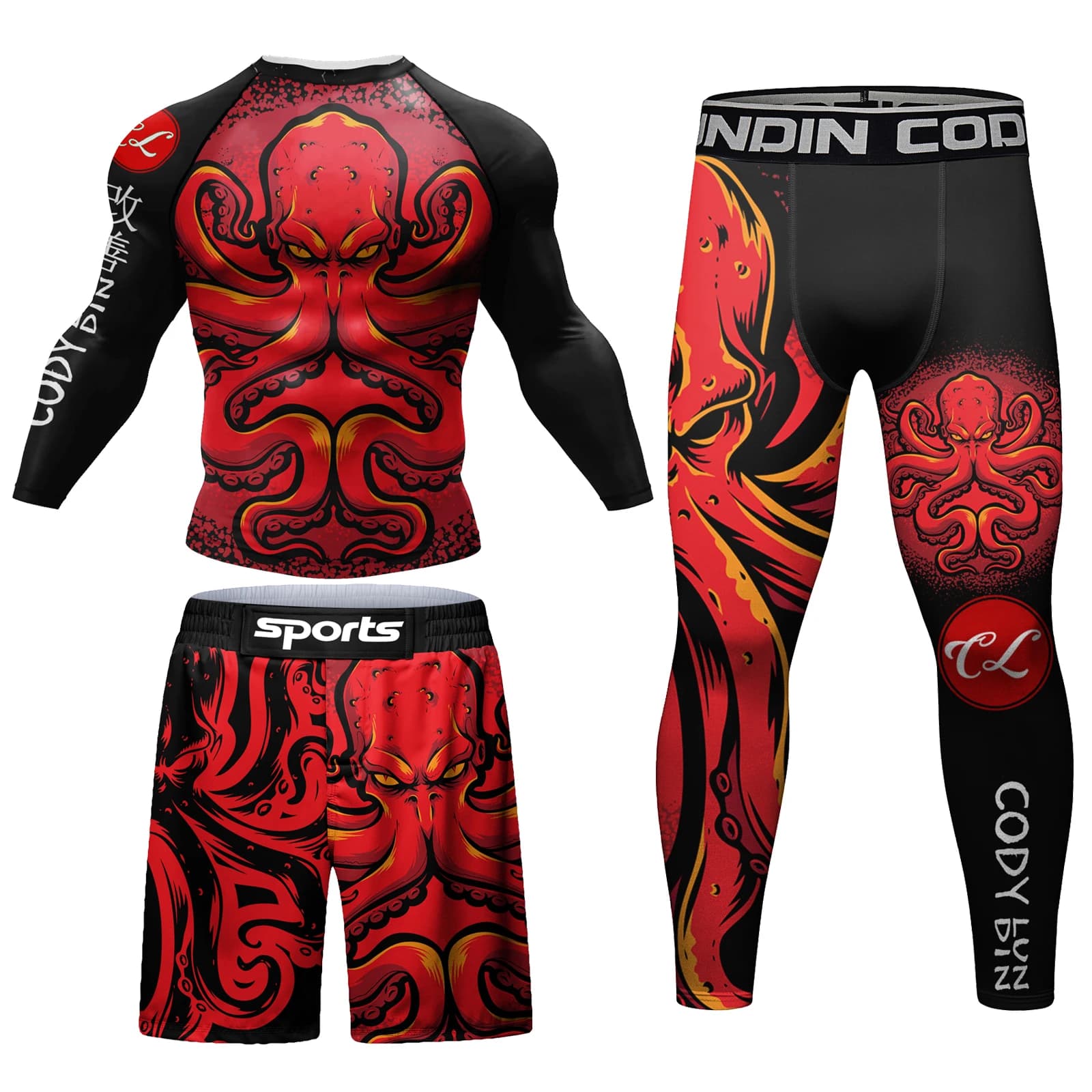 Cody Lundin fábrica de ropa entrenamiento físico rashguard pantalones largos secado rápido transpirable MMA BJJ pantalones cortos trajes deportivos