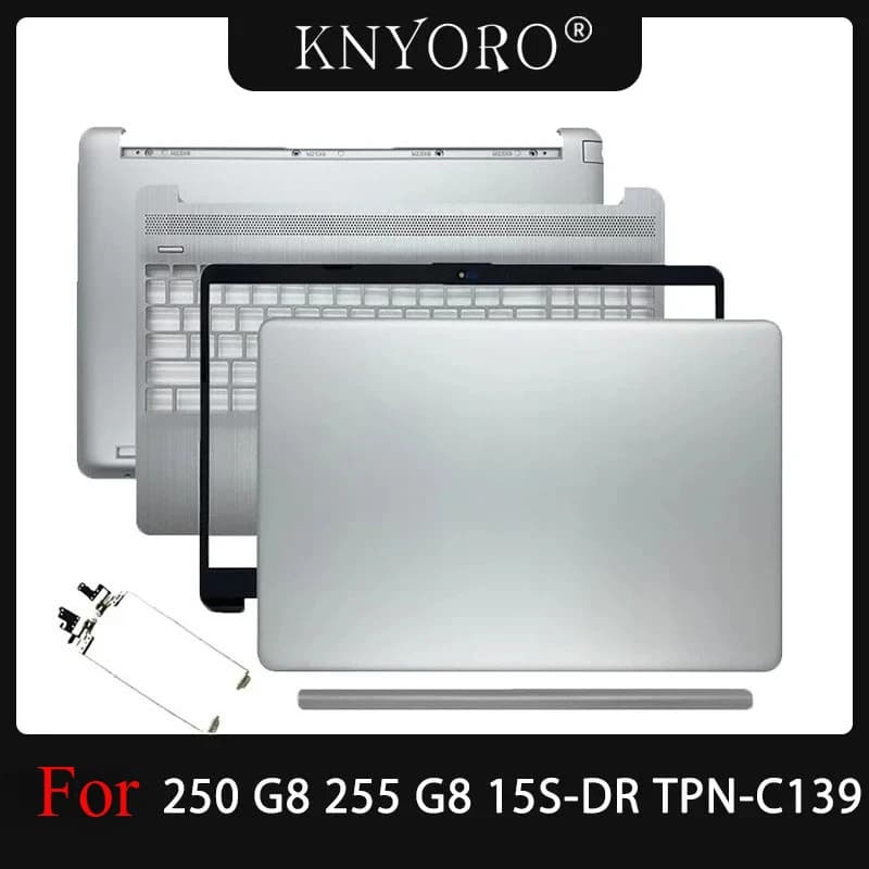 Nueva funda de repuesto para HP 255 250 G8 G9 15-DW 15Z-GW 15S-DR TPN-C139 LCD contraportada bisel reposamanos cubierta inferior bisagras L52007-001