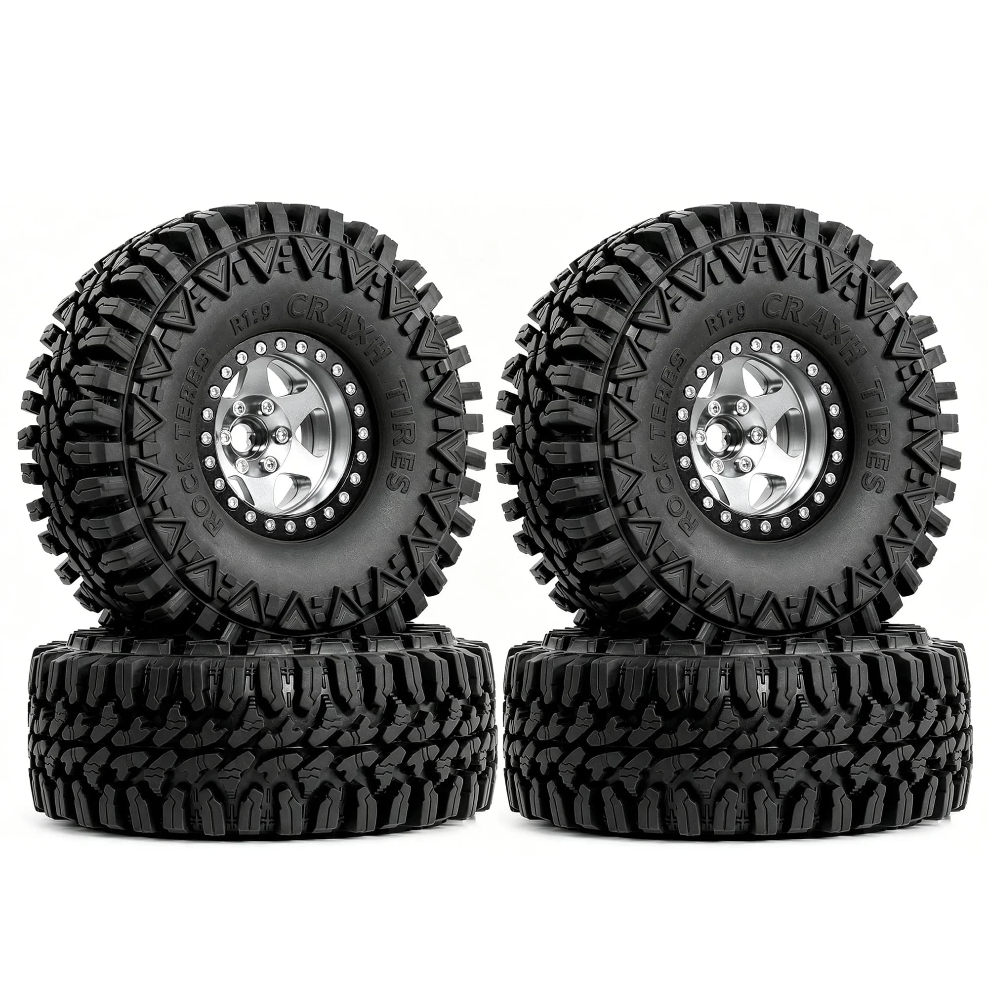 4 Neumáticos RC de 1.9 Pulgadas para Autos RC Crawler 1/10 TRX4 TRX6 SCX10 II 90046 SCX10 III AXI03007 Gen7/8 D90 VS4-10