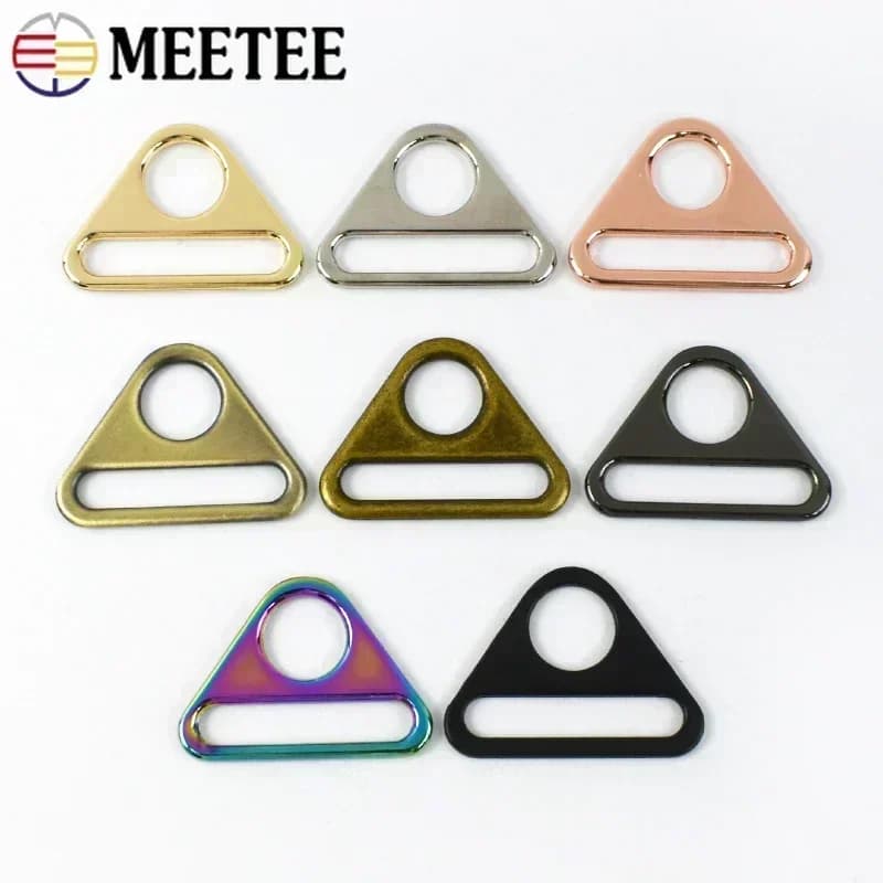 30 Uds. Hebillas de Metal de 20-50mm, hebilla de cinturón ajustable triangular, correa para bolso, correas, mosquetón, cierre, Bikini, anillo