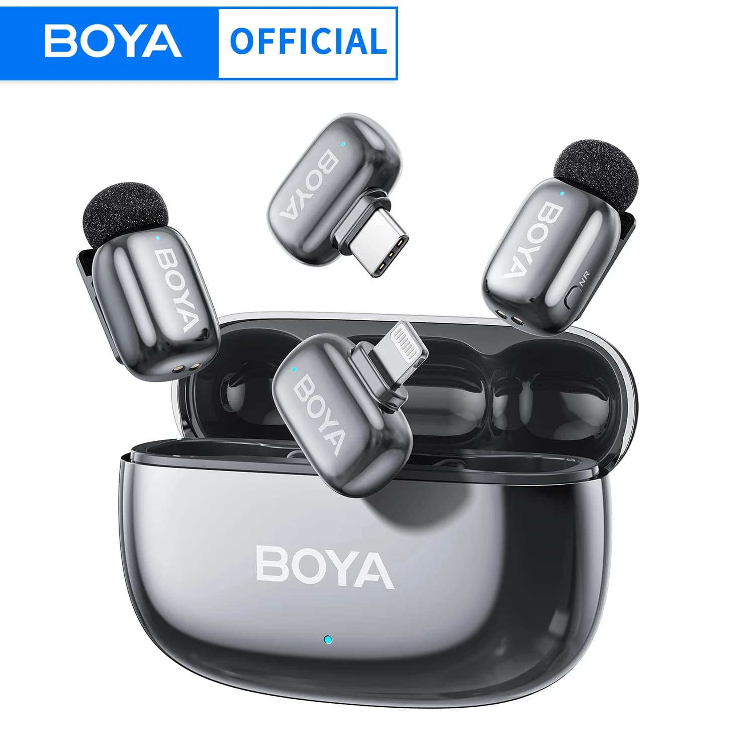 BOYA Mini 2 micrófono Lavalier inalámbrico AI reducción de ruido Mini micrófono para iPhone 6-14/15-17 USB-C grabación de vídeo de teléfono