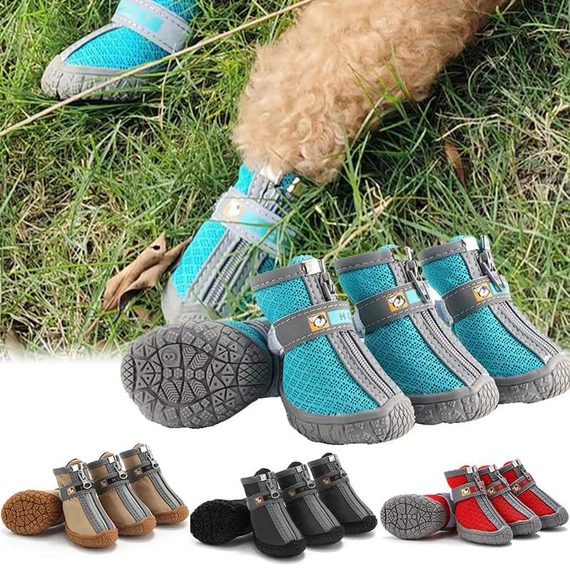 Zapatos para perros, suelas antideslizantes, protección gruesa de felpa, zapatos para mascotas, cálidos para perros, zapatos antideslizantes para
