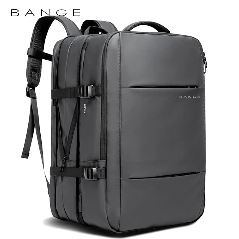 Mochila de negocios estética BANGE para hombre, bolsa USB expandible escolar, mochila de viaje de moda impermeable para ordenador portátil de gran