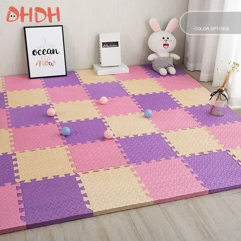 DHDH-alfombra rompecabezas de espuma de 30x30cm, alfombra de juego, estera deportiva antideslizante suave para Fitness, alfombra de azulejo deportiva