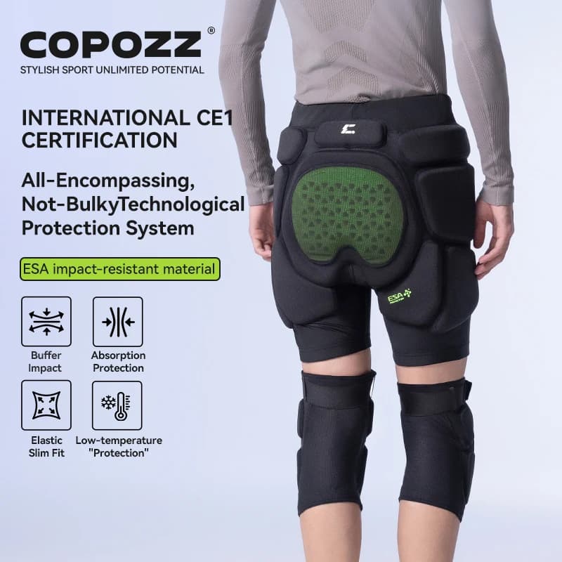 COPOZZ serie ESA almohadillas de protección de esquí motocicleta patinaje deportes proteger snowboard Protector de cadera acolchado transpirable