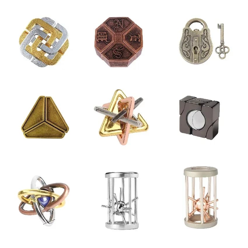 Rompecabezas de Metal IQ clásico creativo, rompecabezas mágico desconcertante, juego de juguetes para niños y adultos, regalos divertidos para