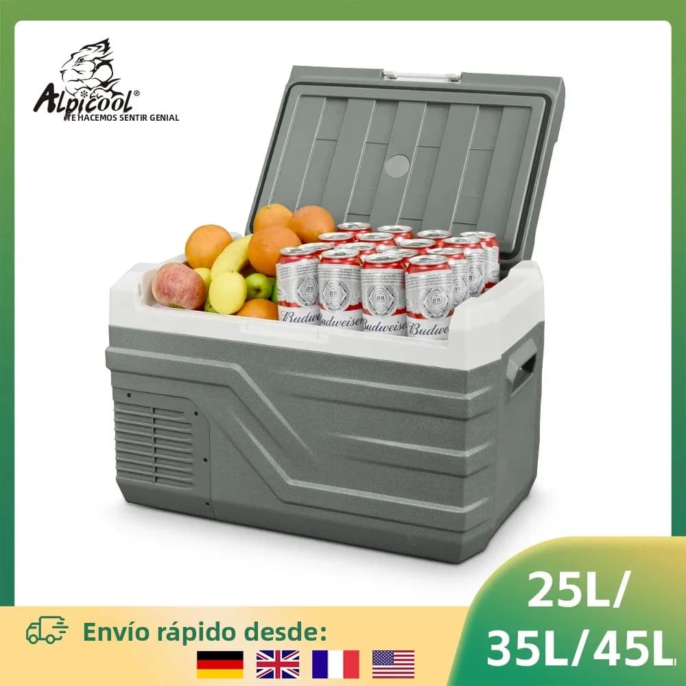 Alpicool NL 25L 35L 45L Nevera para Coche 12V Compresor Nevera Congelador 12/24V DC 100-240V AC Nevera Portátil para Camping Viajes