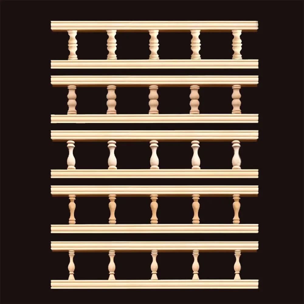 Husillo de balaustre de madera, columna de puente, apliques de madera, pilares de calabaza pequeños, soporte de gabinete de valla de vino, muebles de
