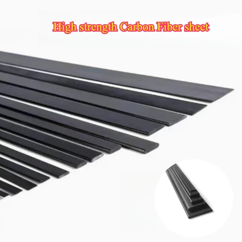 1-10 Uds. Hoja de fibra de carbono de 0,3-6mm de espesor tira de fibra de carbono de alta resistencia para modelo RC avión Diy Quadcopter