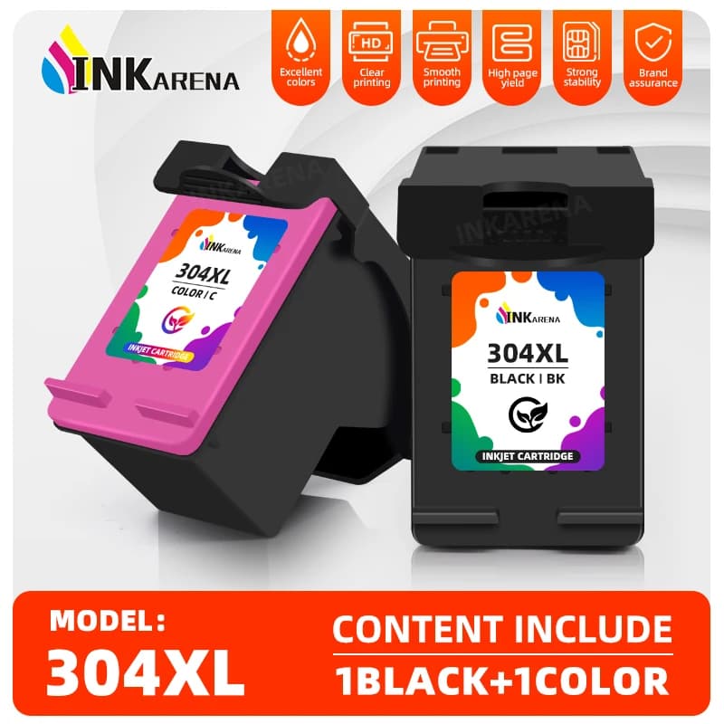 Cartucho de tinta 304 XL remanufacturado para HP304 para HP Deskjet ENVY Officejet 2600 2630 3723 3724 3730 3732 3752 3755 3758