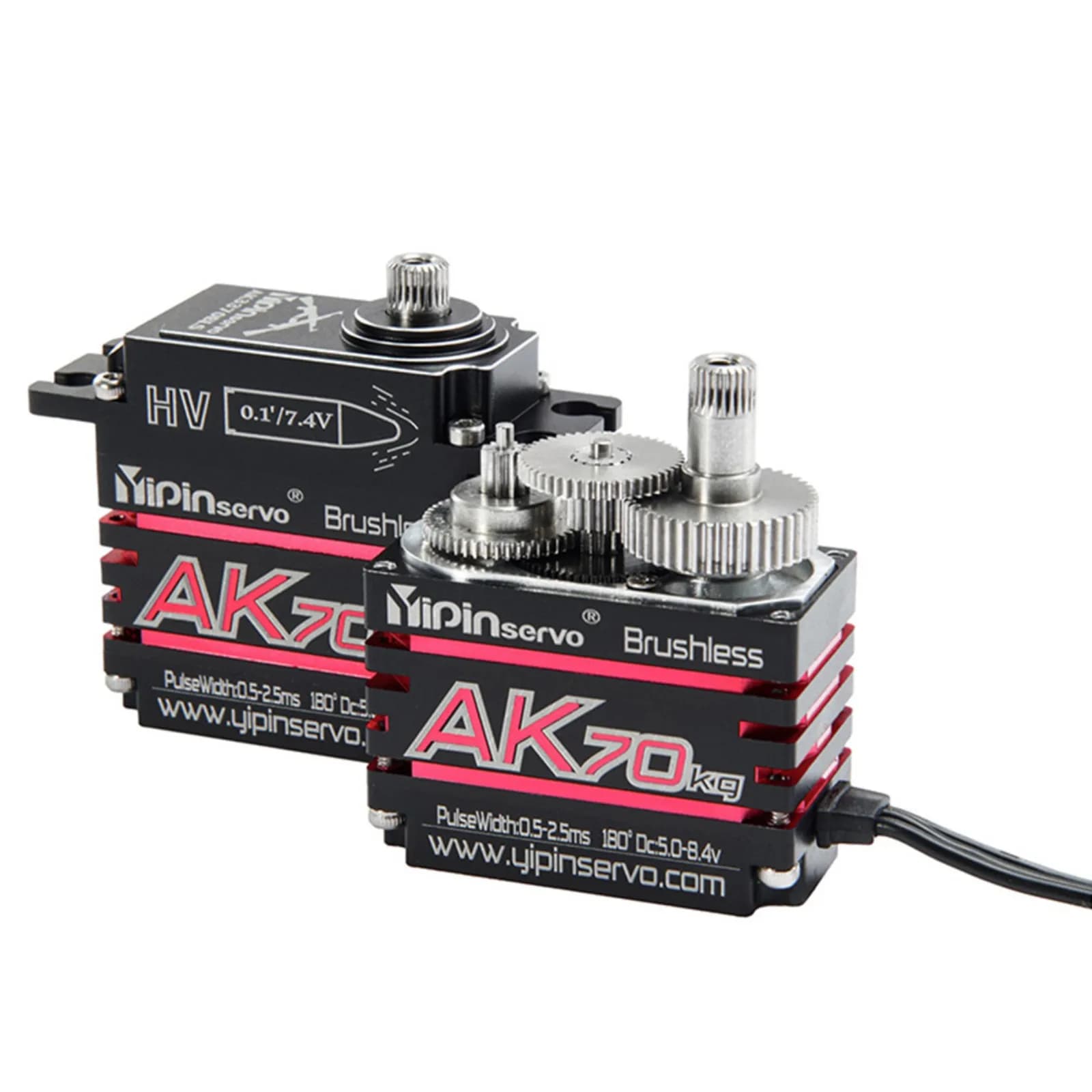 YIPINServo-repuesto de Servos digitales sin escobillas para coche modelo AK70, 70KG, HV, 180 °, Inducción Magnética, impermeable, 1/10, 1/8