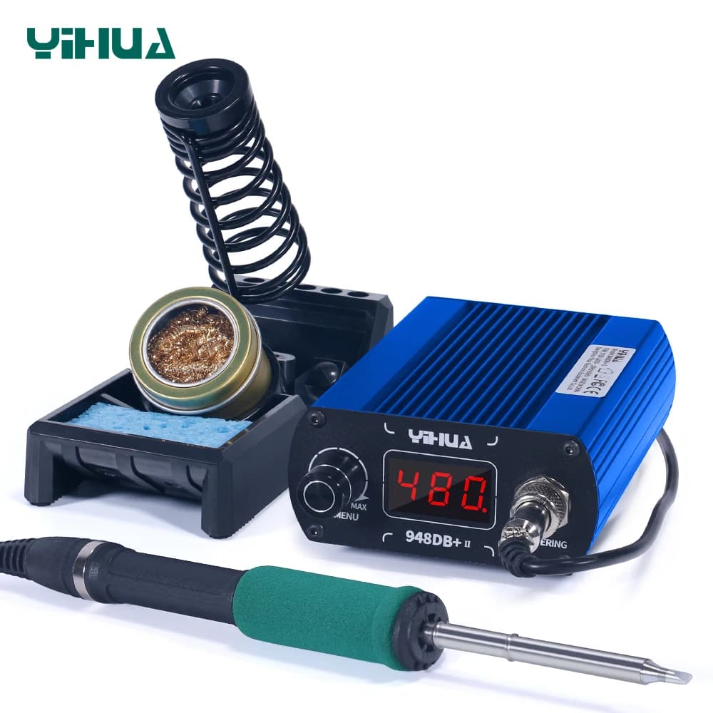 YIHUA 948DB+-II 110-240V Estación de soldadura 75W Calentamiento rápido con punta T12 Estación de soldador electrónico