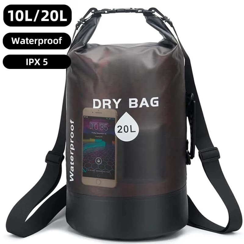 Bolsa seca impermeable, paquete de almacenamiento de 10L y 20L, bolsa para natación, senderismo, Rafting, canotaje, kayak, Rafting, mochila XD117Y