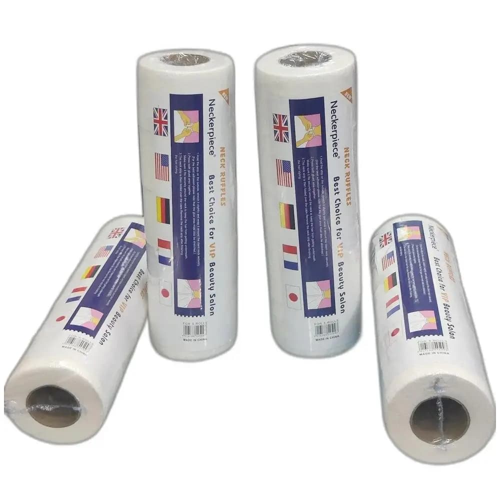 20 Rollo *100tiras(total 2000TIRAS) TIRPapel del Cuello Blanco para Peluquería,Barberia,  Profesional para Protección del Cuello - Tiras Desechables