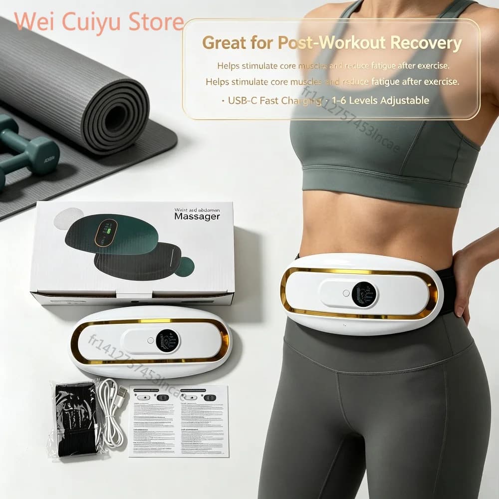 Quemador de Grasa Abdominal Eléctrico para Mujer, Cinturón de Masaje Abdominal, Máquina Adelgazante Masajeador Corporal Anticelulítico, Efectivo