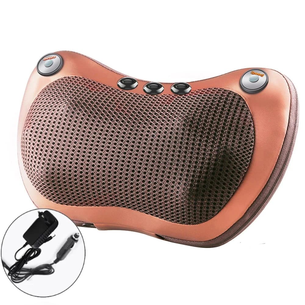Almohadas de masaje para cabeza, cuello, hombros, espalda, terapia infrarroja, almohada de relajación shiatsu, masajeador