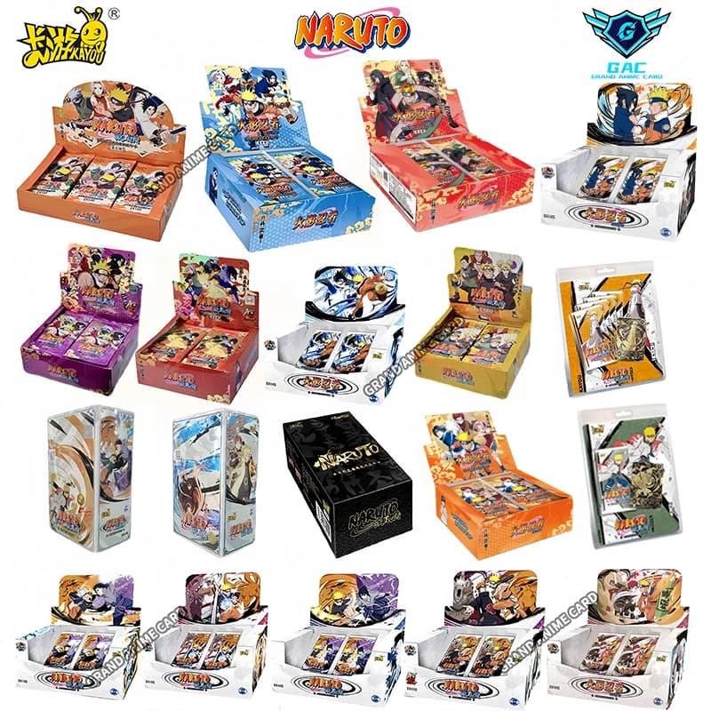 Caja de Sobres KAYOU Original de Naruto Cards T2W9 T4W8, Anime TCG, Raras Tarjetas SE BP CR MR, Colección Ninja World Fight Chapter, Juguete de
