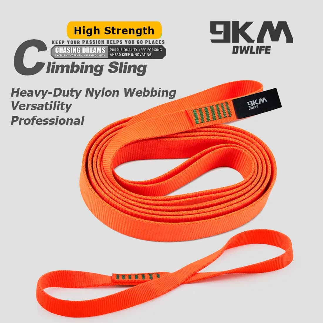 Eslinga de escalada de 9KM, 1-3 uds., correas de nailon de 16mm, fuerza de 22kN para escalada en roca, montañismo, anclaje, columpio, hamaca de Yoga