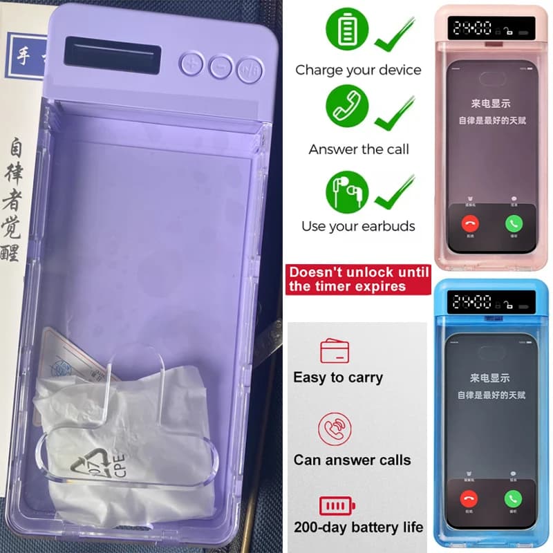 Caja de bloqueo de tiempo para teléfono móvil, caja de bloqueo para teléfonos móviles con temporizador, autodisciplina, examen cronometrado,