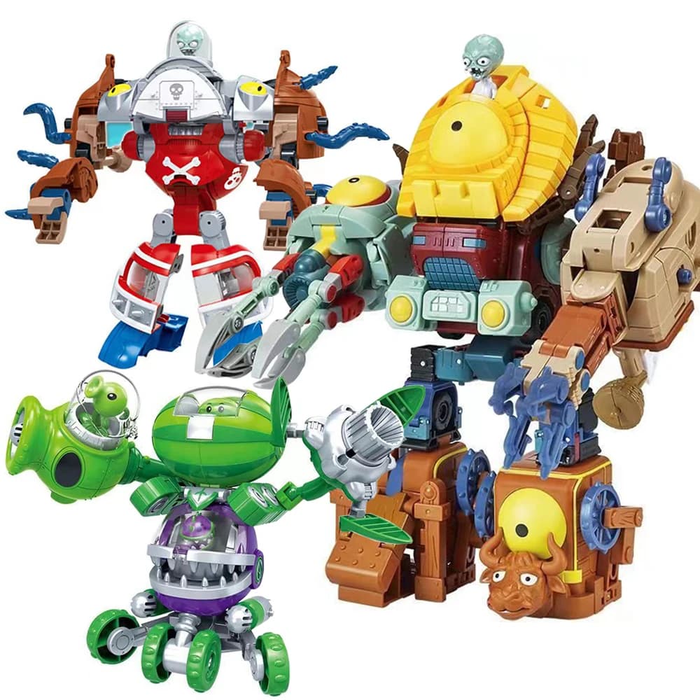 Figuras de Acción de Plants vs. Zombies, Robot Jefe Melon-pult Chomper, Set de Muñecos de PVC Deformables, Juguetes para Niños, Regalo