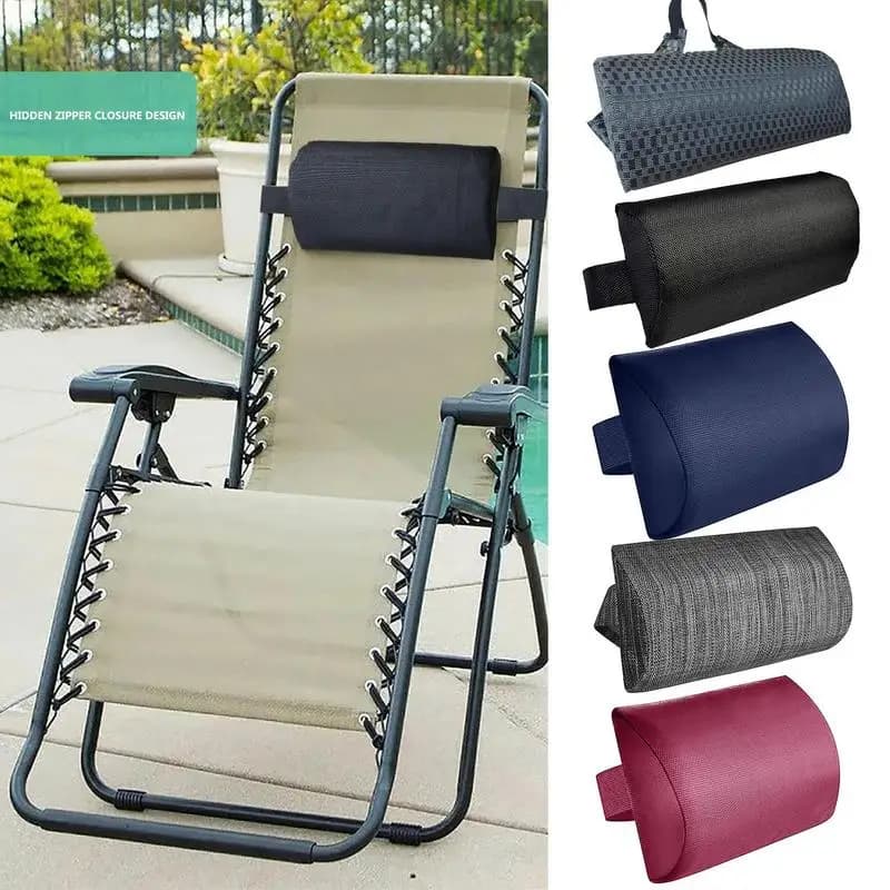 Cojín para tumbona de jardín, almohada para el cuello, reposacabezas reclinable, silla de playa, almohada para campamento, terraza, sillón,