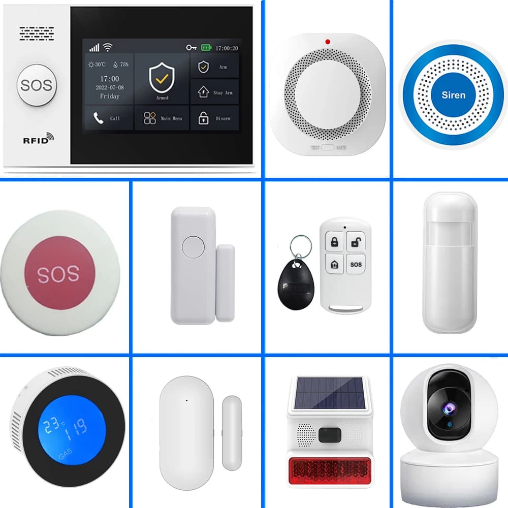 Sistema de alarma para el hogar inteligente PGST 4G Tuya, juego de combinación de alarma de seguridad para el hogar inalámbrica WiFi 433MHz