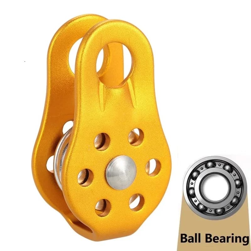 Polea de escalada en roca para exteriores, placa lateral fija, polea de una sola polea con rodamiento de bolas, equipo de transporte transversal de