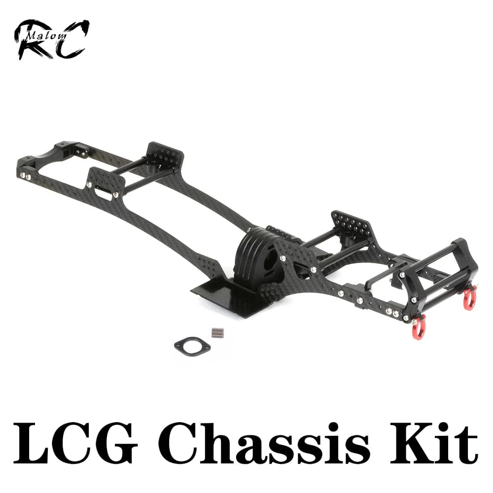 Kit de chasis LCG, marco de fibra de carbono, carril V2, caja de cambios para 1/10 RC Rigs Crawler SCX10 Capra TRX4, centro de gravedad inferior DIY