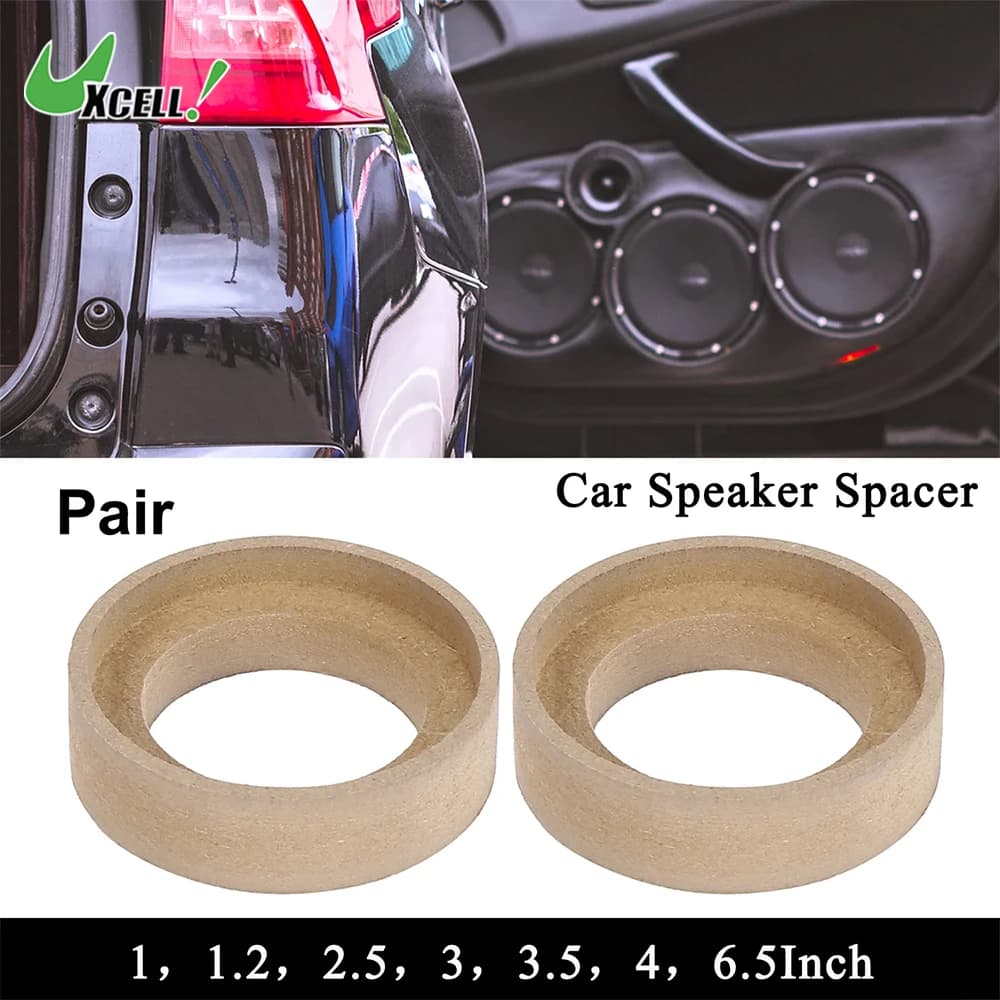 Uxcell Anillos Espaciadores para Altavoces de Coche, Adaptadores de Montaje, Placas de Bisel Recortadas de Madera, 43mm DI, 1 Par