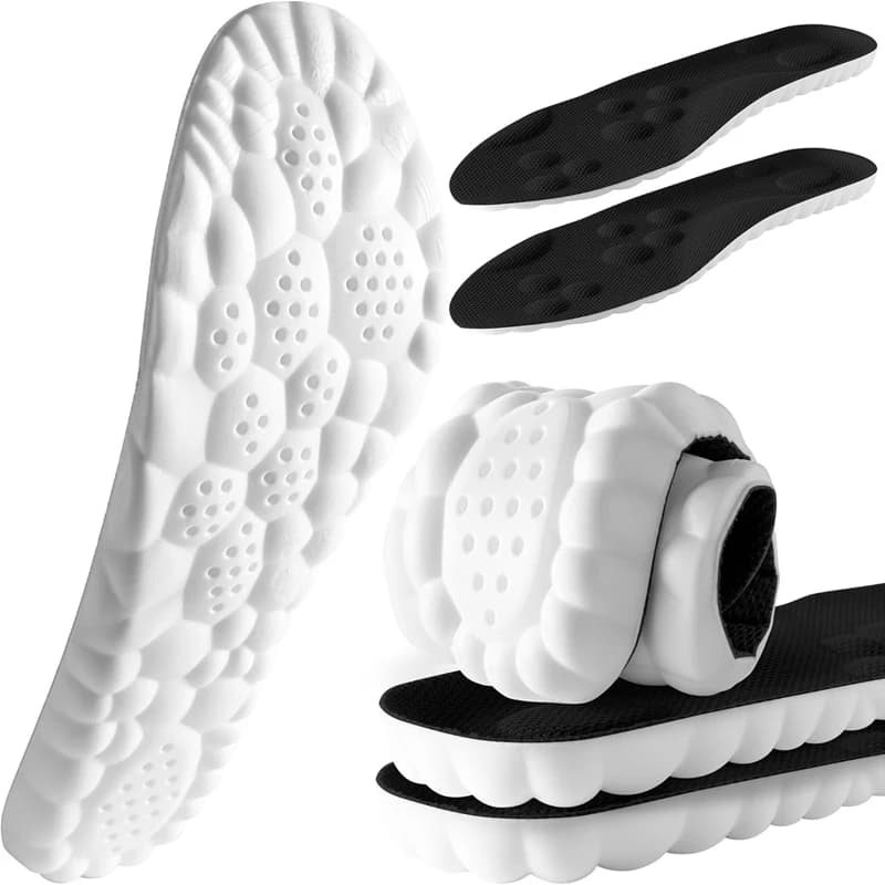 Plantillas 4D Cloud para Hombre y Mujer, Plantillas de Espuma Viscoelástica Suave con Absorción de Impactos para Zapatos, Botas y Zapatillas