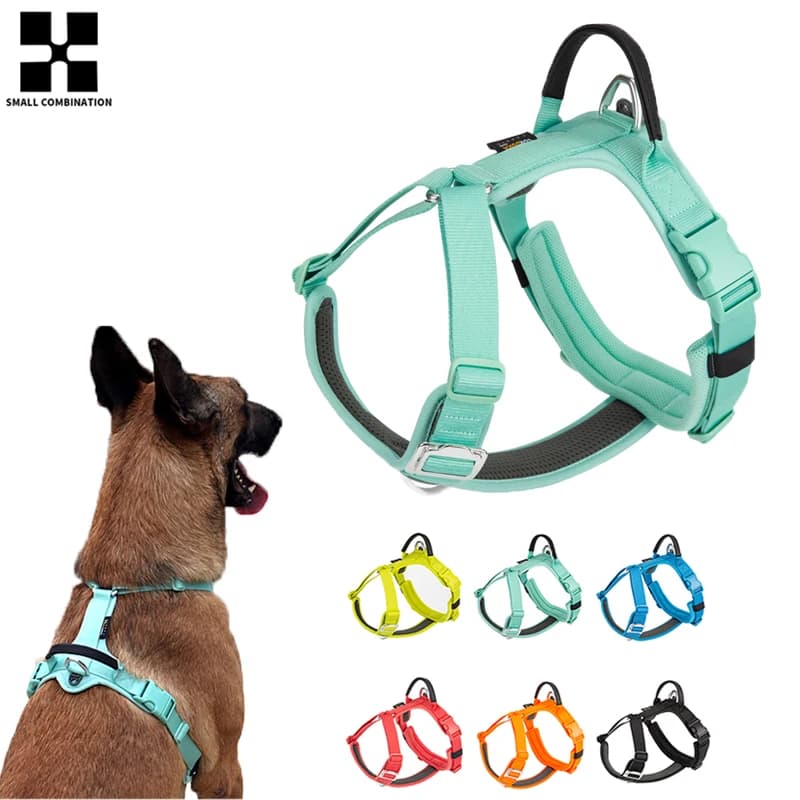 Arnés para mascotas de combinación pequeña, arnés reflectante de nailon sin tirones para perros, Control cómodo ajustable, accesorios para