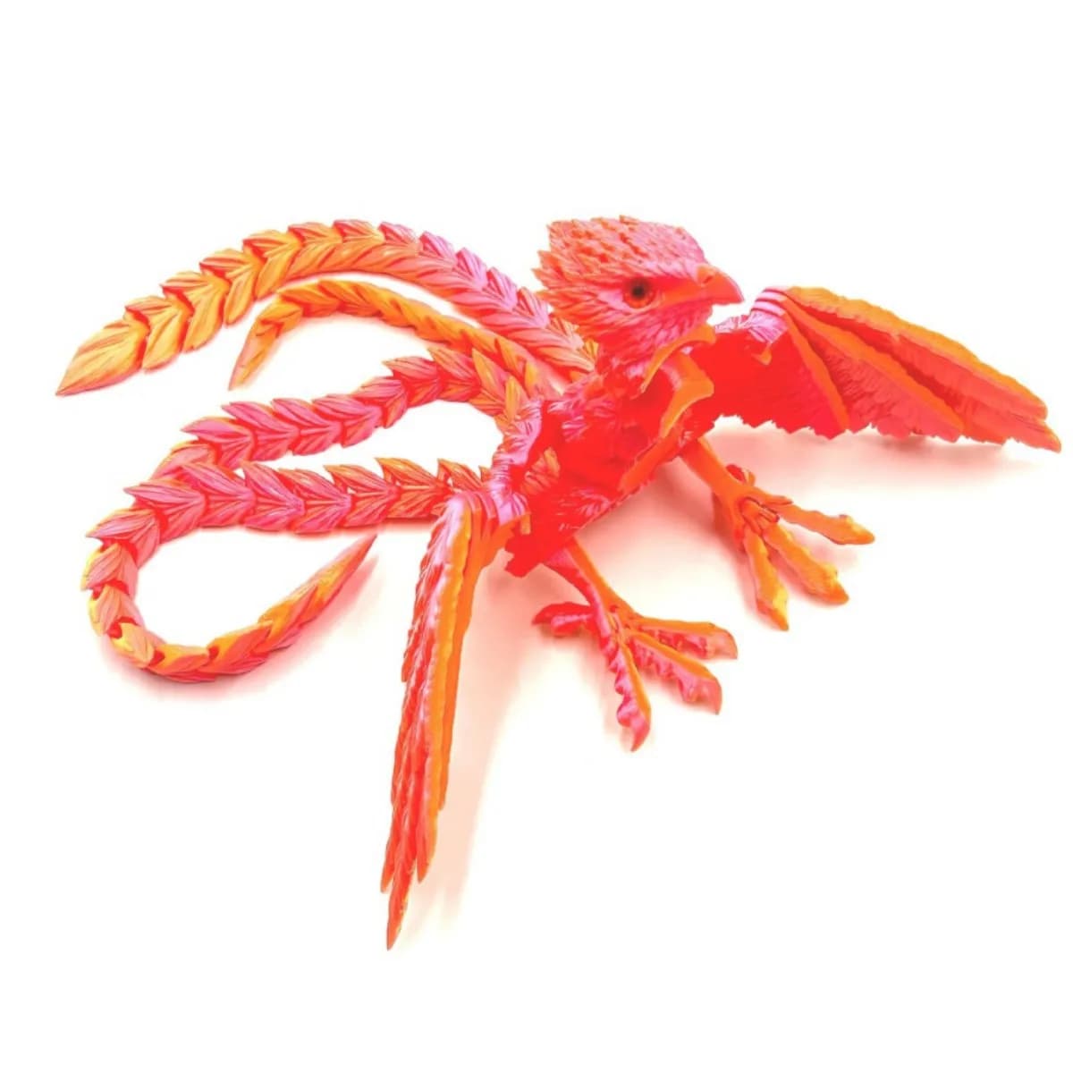 Pájaro Fénix móvil impreso en 3D con artesanía multicolor para exhibición de juguetes para niños y decoración de escritorio para el hogar o