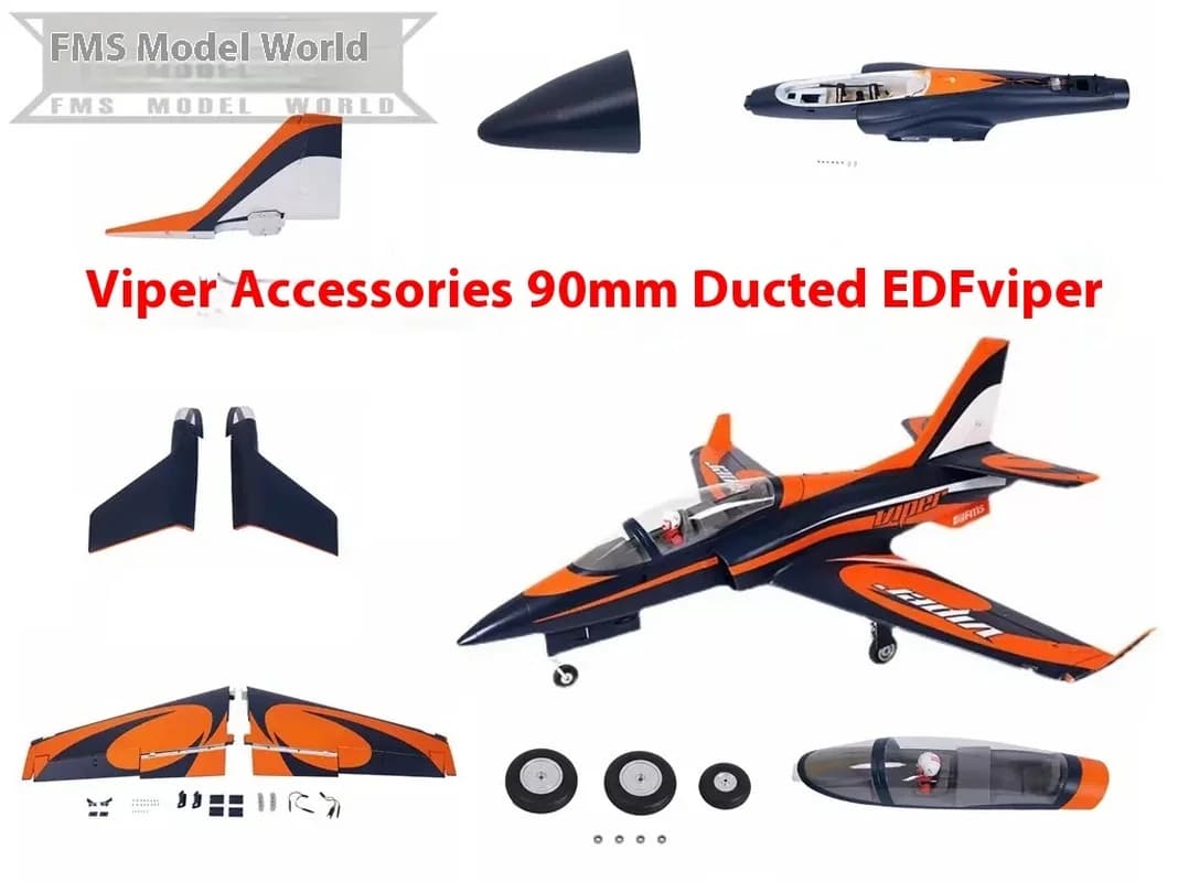 Accesorios especializados para aviones de serpiente venenosa con conductos FMS de 90mm, fuselaje, alas principales, tren de aterrizaje, cubierta para