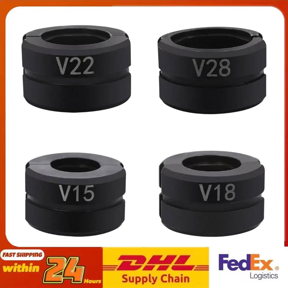 Matrices de Prensado para Tuberías de Acero Cr45, 4 Piezas, 15-28 mm, Resistentes al Desgaste y a Altas Temperaturas, para Alicates de Prensado