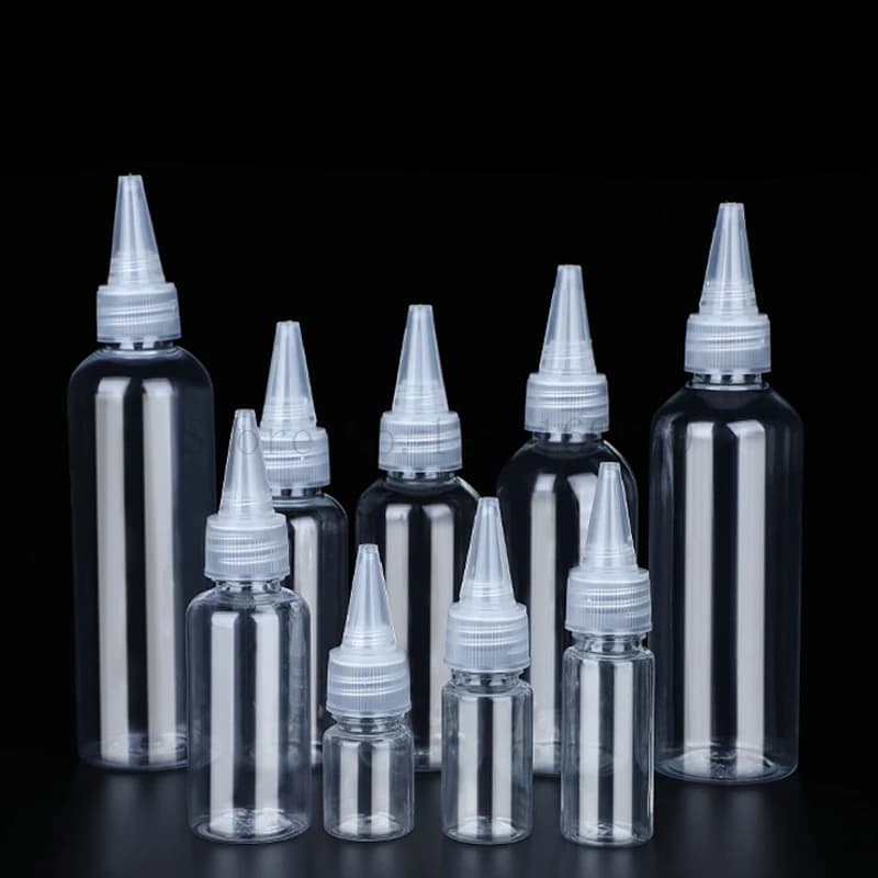 50 Botellas de Plástico Vacías con Gotero, Botellas Transparentes para Lociones, Dispensador de Pintura, Aplicador, 15ml 20ml 30ml 50ml 60ml 100ml
